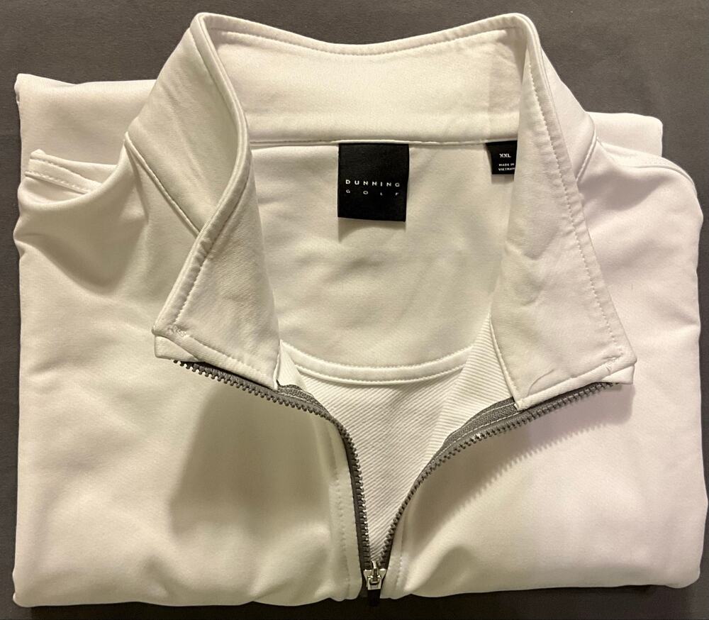 Dunning Golf Sleeveless Pullover XXL White 1/4 Zip Performance Stretch Sporty